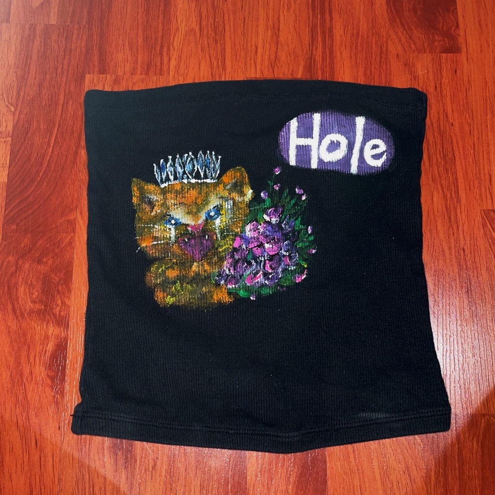 Hole Crying Kitty Tube Top